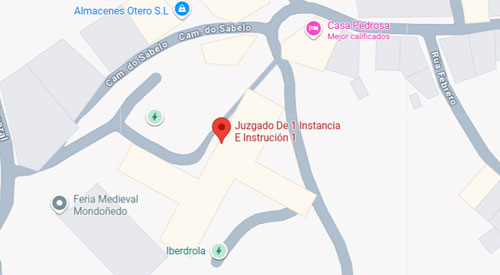 mapa Registro Civil Juzgado de Paz de Mondoñedo Lugo